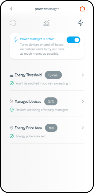 Energistyring i Futurehome app